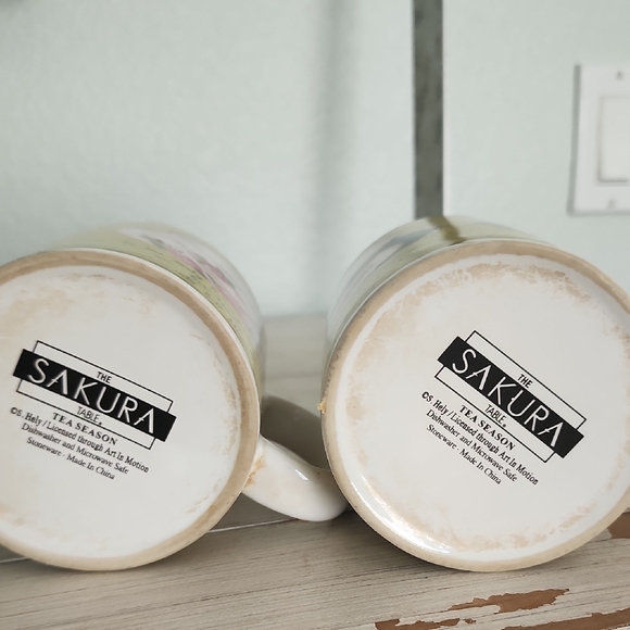 Sakura Yellow and Green Floral Mugs - Picture 6 of 8